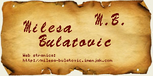 Milesa Bulatović vizit kartica
